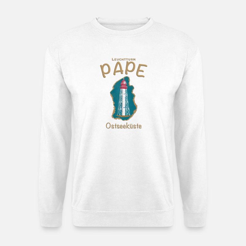 Lettland Leuchtturm Pape, Ostsee, - Unisex Pullover - Weiß