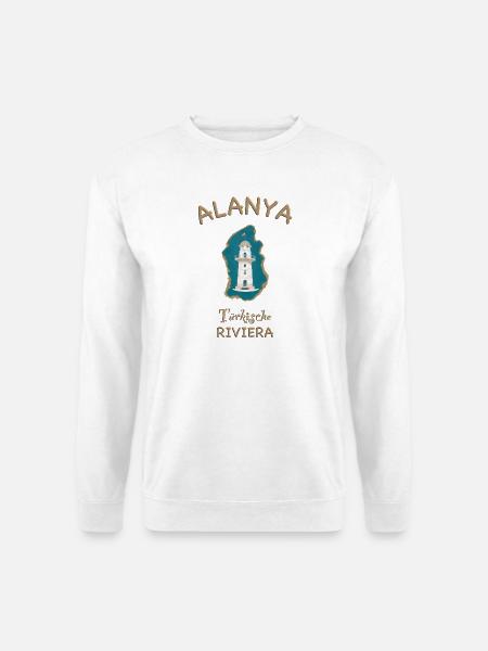 Alanya , Leuchtturm, Türkische Riviera - Unisex Pullover - Weiß