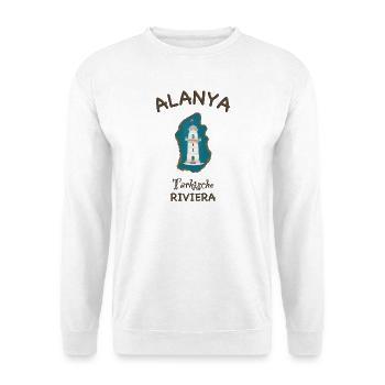 Alanya, Leuchtturm, türkische Mittelmeerküste - Unisex Pullover - Weiß - Vorne