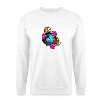 Beau design steampunk avec hippocampes - Sweat-shirt Unisexe - blanc - Devant