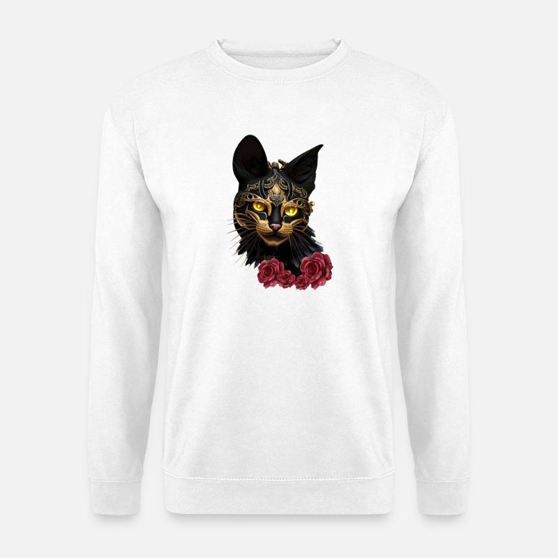 Der altägyptische Katzengott Bastet - Unisex Pullover - Weiß