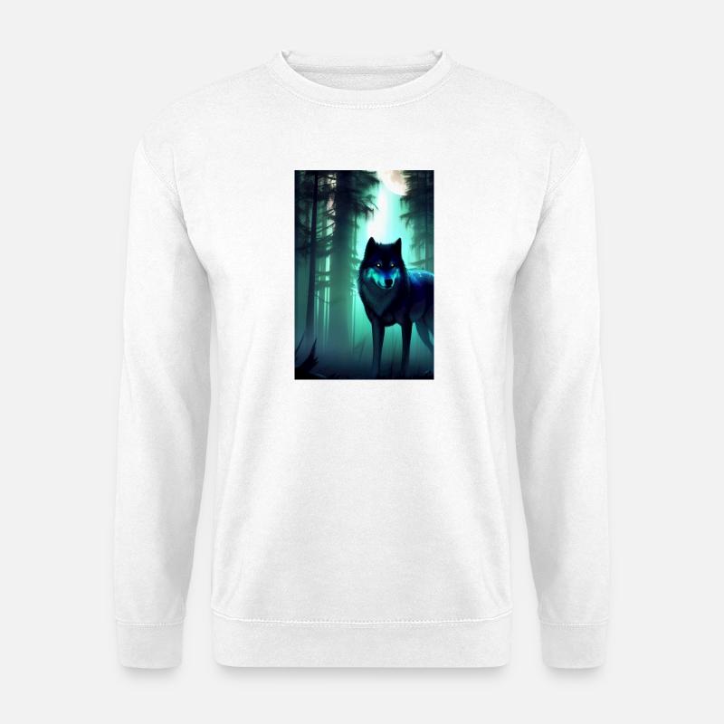 Wolf im Wald - Unisex Pullover - Weiß