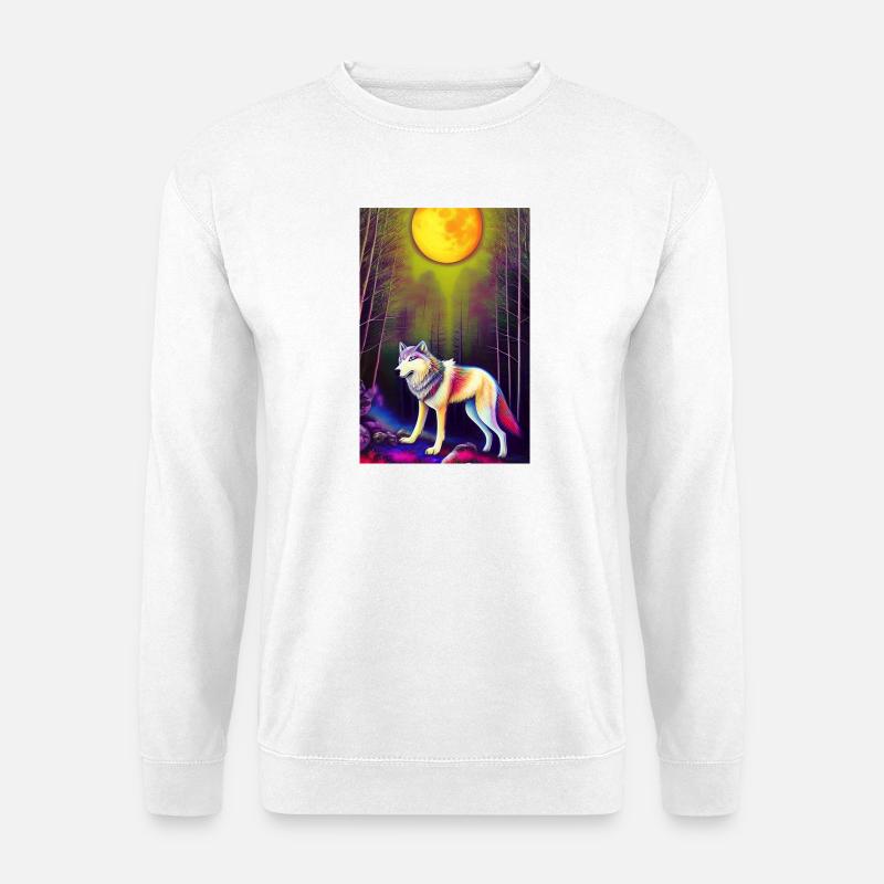 Wolf and Moon - Unisex Sweatshirt - white