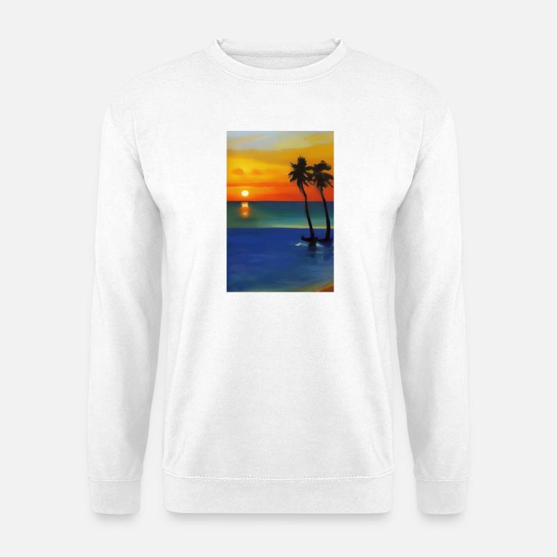 Karibik Palmen Strand - Unisex Pullover - Weiß
