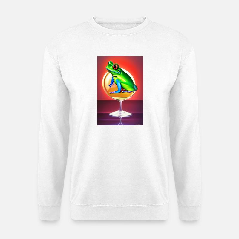 Frosch auf Glas - Unisex Pullover - Weiß