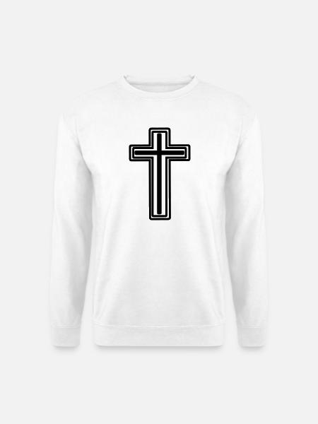 Cross transparent - Unisex Sweatshirt - white
