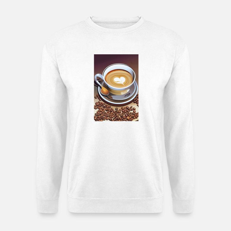 Kaffee, Kaffeebohnen - Unisex Pullover - Weiß