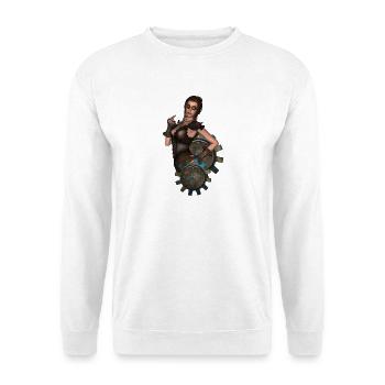 Die Dame des Steampunk - Unisex Pullover - Weiß - Vorne