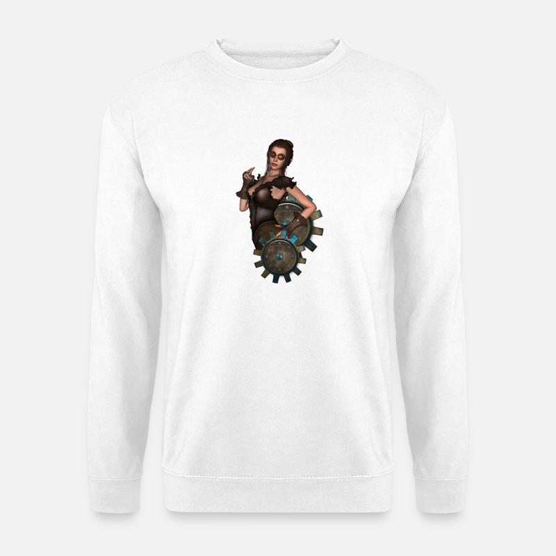 Die Dame des Steampunk - Unisex Pullover - Weiß