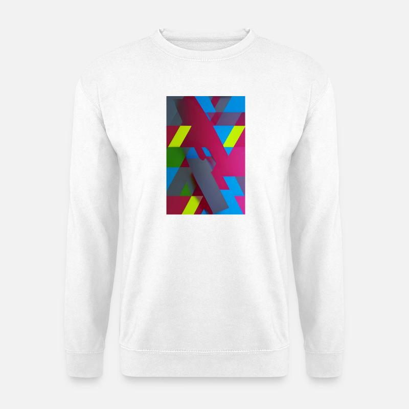 Neon Geometric Triangle Composition - Unisex Sweatshirt - white