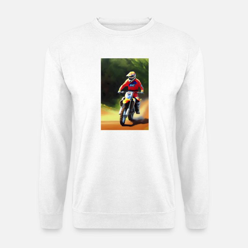 Motocross Fahren - Unisex Pullover - Weiß