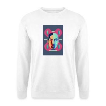 Portrait Néon Fragmenté - Sweat-shirt Unisexe - blanc - Devant