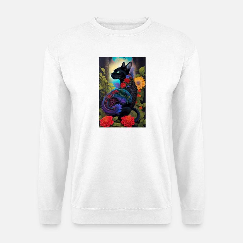 Blumenkatze - Unisex Pullover - Weiß