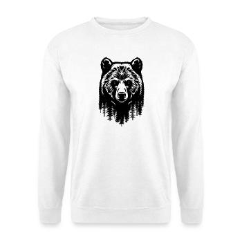 Bär Tattoo Ornament Natur Wald Grizzly Bären - Unisex Pullover - Weiß - Vorne