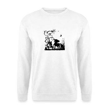 Wonderful fairy with unicorn in the sunet - Unisex Sweatshirt - white - Front