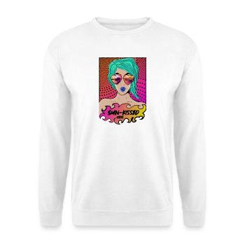 Sun-Kissed Vibes Pop Art Summer Design - Unisex Pullover - Weiß - Vorne