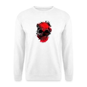Rotes Schädel-Splash Artwork - Unisex Pullover - Weiß - Vorne