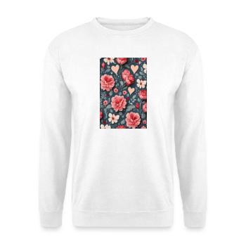 Roses with hearts - Unisex Sweatshirt - white - Front