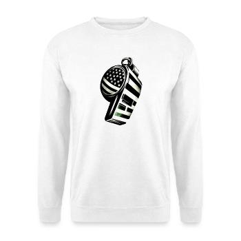 Number 9 | Whistle American Football USA Flag - Unisex Sweatshirt - white - Front
