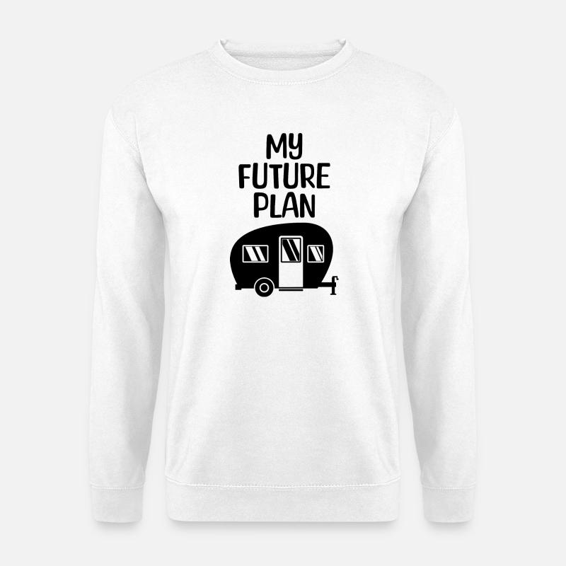 Wohnwagen Statement Camping Wanderer Chillen - Unisex Pullover - Weiß