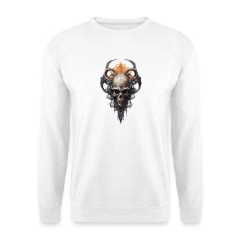 Dark Fantasy Schädel Wappen Symbol Shirt - Unisex Pullover - Weiß - Vorne