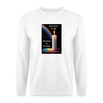 Une bougie pour tous les animaux de compagnie au paradis - Sweat-shirt Unisexe - blanc - Devant