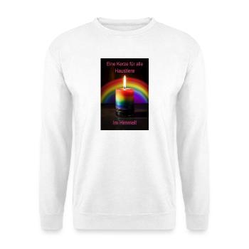 Une bougie pour tous les animaux de compagnie au paradis - Sweat-shirt Unisexe - blanc - Devant