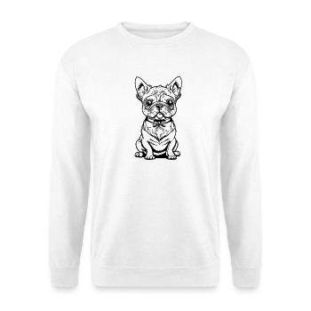 Cute sitting dog - Unisex Sweatshirt - white - Front