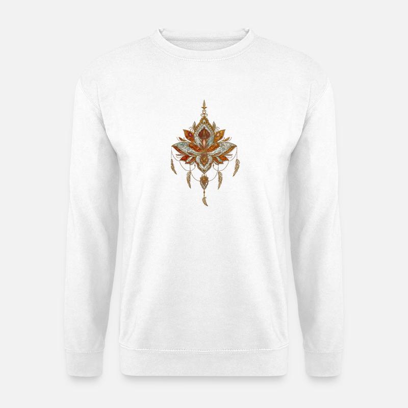Die Eleganz der Lotusblume - Unisex Pullover - Weiß