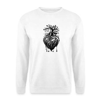 Herz mit Wurzeln und Ästen - Unisex Pullover - Weiß - Vorne
