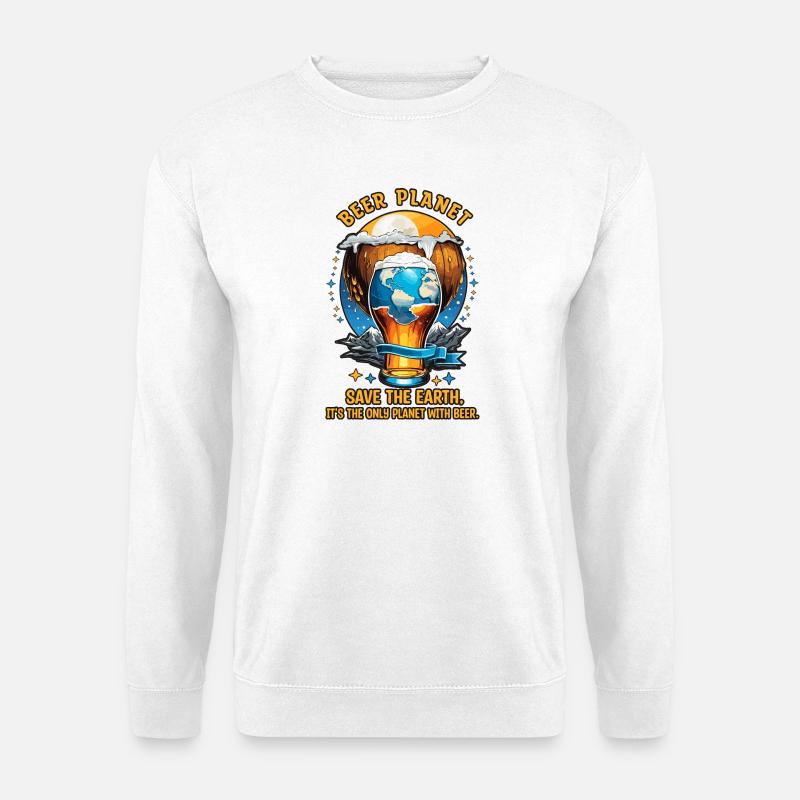 Bier Planet - Unisex Pullover - Weiß