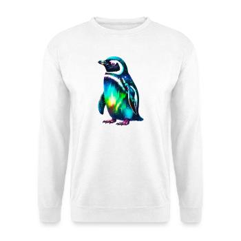 Aurora Borealis Pinguin - Unisex Pullover - Weiß - Vorne