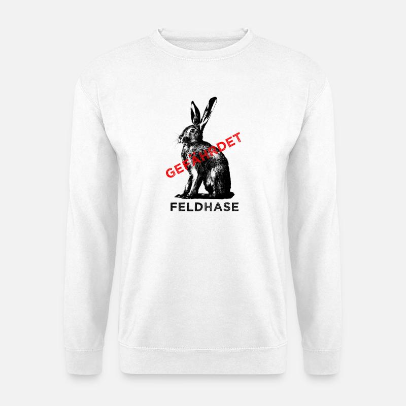 Der Feldhase ist gefährdet. - Unisex Pullover - Weiß