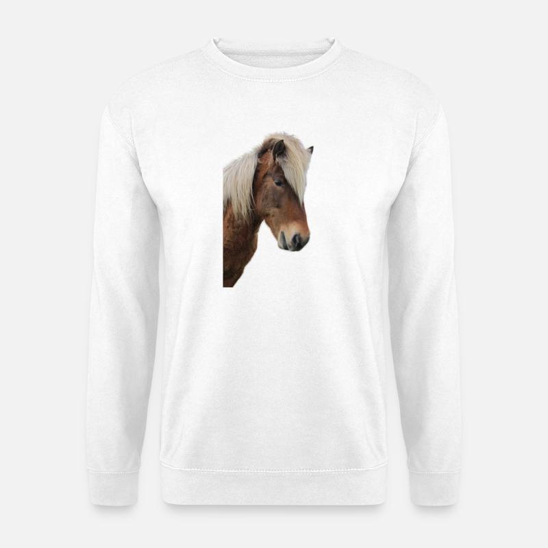 Pferde T-shirt Geschenk Reiter  - Unisex Pullover - Weiß
