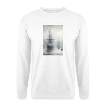 Mystische Schiffe im Nebel: Maritime Traumlandschaftskunst - Unisex Pullover - Weiß - Vorne