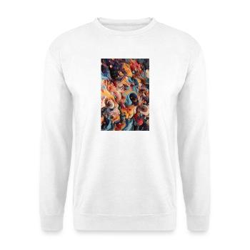 Vibrant Swirls: Eine farbenfrohe abstrakte Reise - Unisex Pullover - Weiß - Vorne