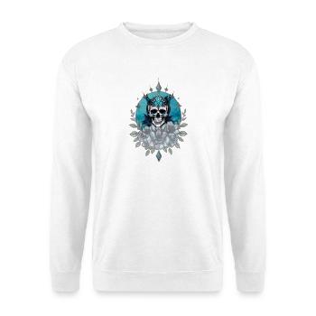Stunning skull with a majestic crown - Unisex Sweatshirt - white - Front