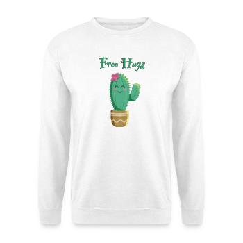 Cute cactus loves hugs - Unisex Sweatshirt - white - Front