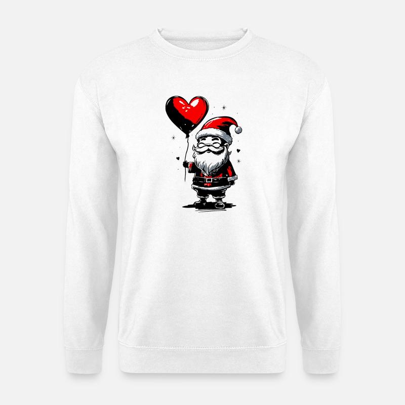 Nikolaus mit Herz Luftballon - Heartful Creatures - Unisex Pullover - Weiß