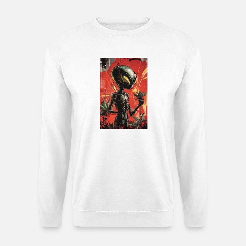 Außerirdischer Gärtner Graffiti - Unisex Pullover - Weiß
