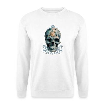 Der Schädel der Zeit: Römische Ziffern - Unisex Pullover - Weiß - Vorne