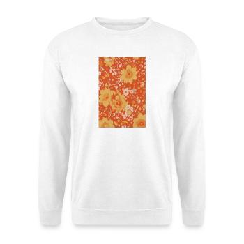 Retro Century Blossom Blumenmuster - Unisex Pullover - Weiß - Vorne - Alina (178cm) & Michal (187cm)