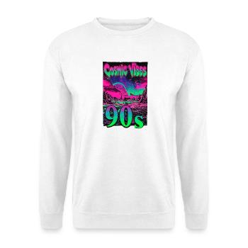 Cosmic Vibes 90s Retro Neon - Unisex Pullover - Weiß - Vorne