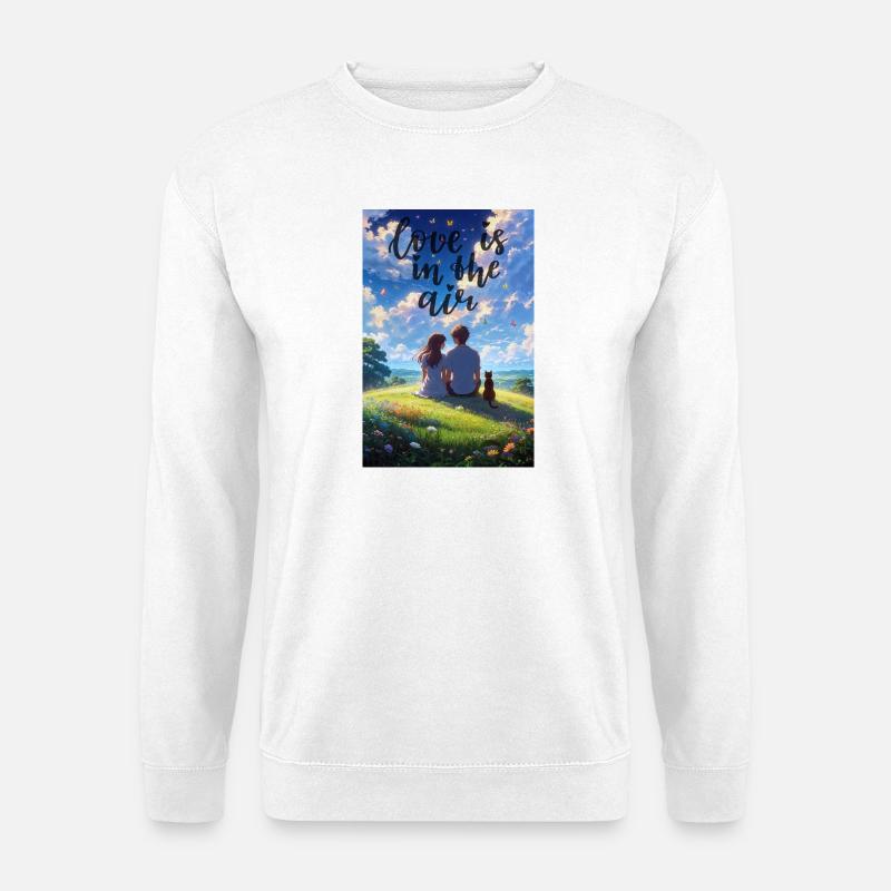 Anime-Liebe liegt in der Luft - Unisex Pullover - Weiß