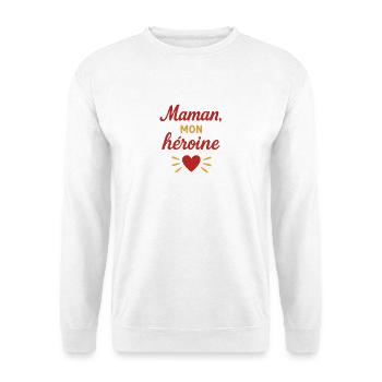 Heldin Mama Geschenk mit fürsorglichem Herzen - Unisex Pullover - Weiß - Vorne