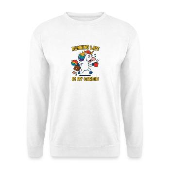Too late is my cardio unicorn - Unisex Sweatshirt - white - Front