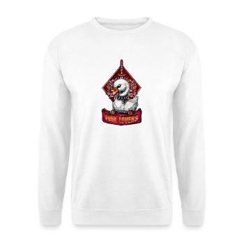 Punk Swan: Der gefiederte Rebell. - Unisex Pullover - Weiß - Vorne