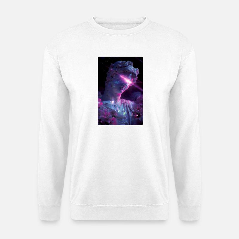 Vaporwave Glitch Punk David Statue - Unisex Pullover - Weiß
