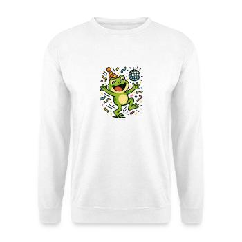 Party-Frosch - Unisex Pullover - Weiß - Vorne