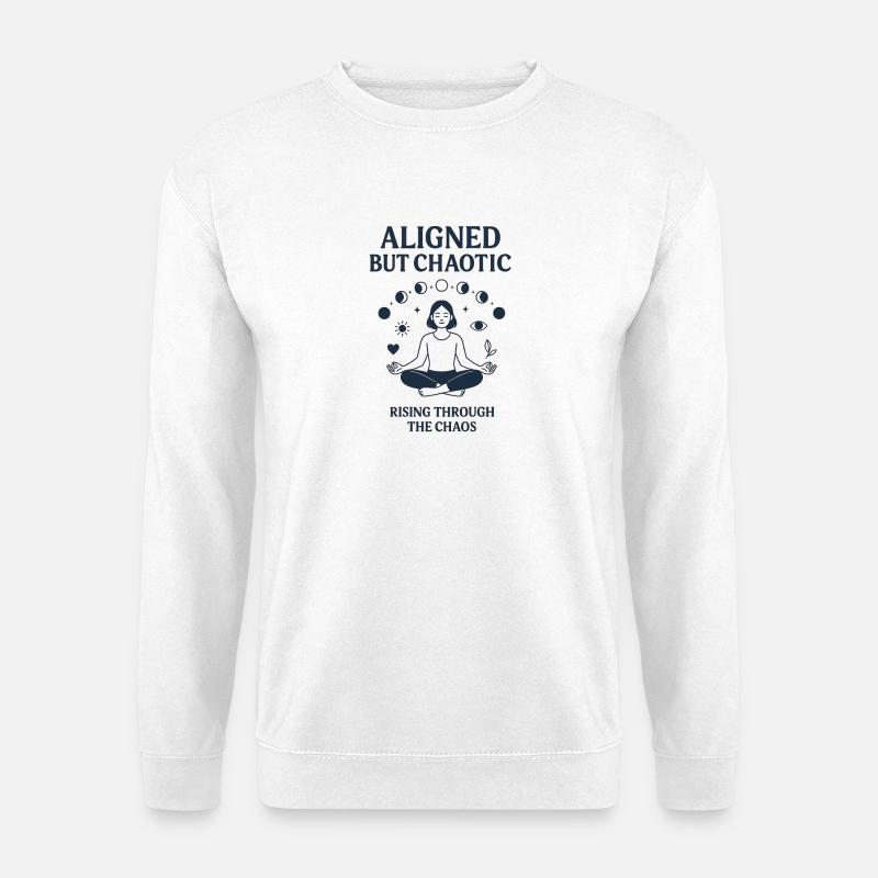 Ausgewogenes und chaotisches Meditationsdesign - Unisex Pullover - Weiß